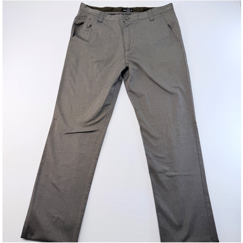 Marc Ecko Cut & Sew Mens 36x34 Grey Herringbone Straight Leg Cotton Pants